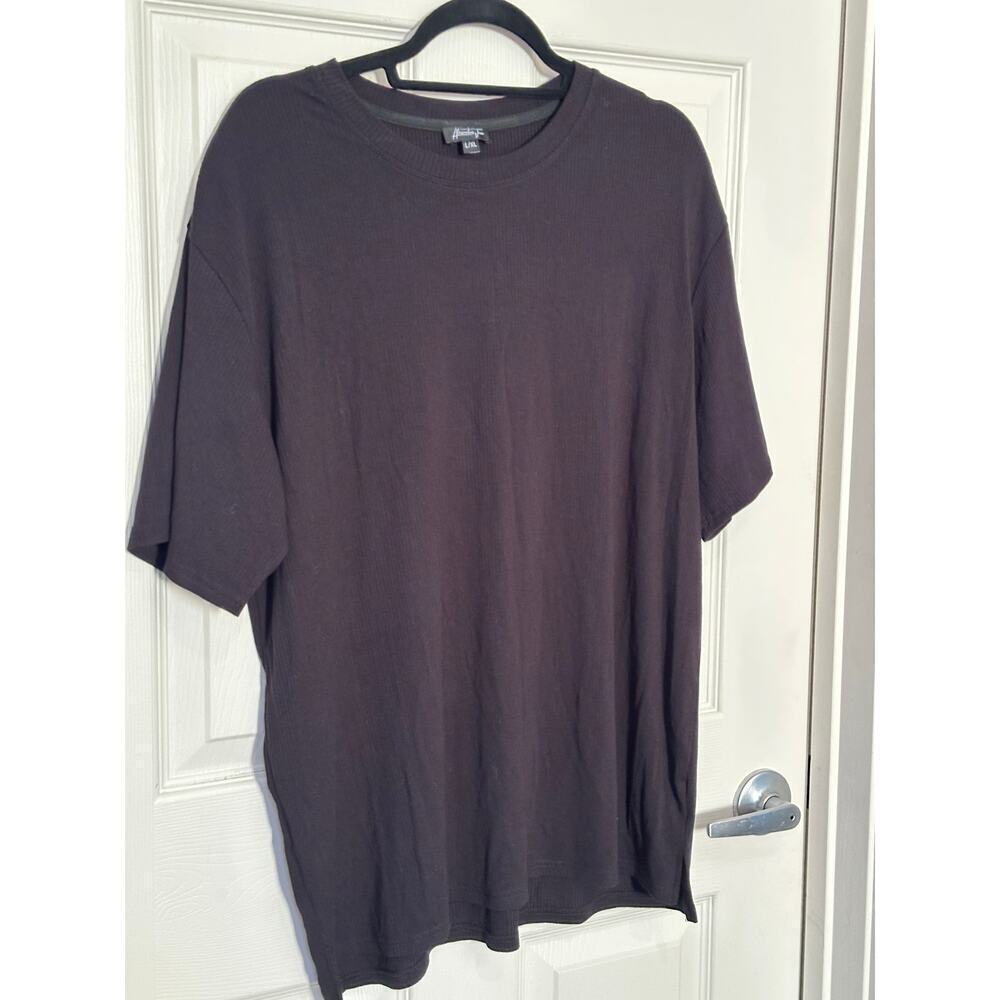 Alexander Jane L/XL Black Ribbed T-Shirt 93% Rayon & 7% Spandex